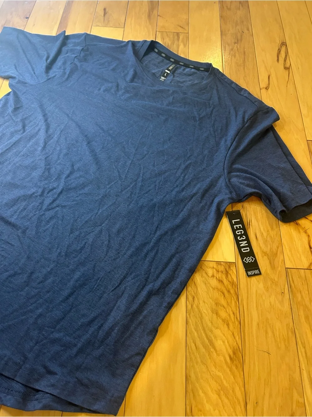 NWT Leg3nd Men’s Crew Neck Stretch Moisture Wicking T-Shirt Dk. Navy Blue - Picture 4 of 8